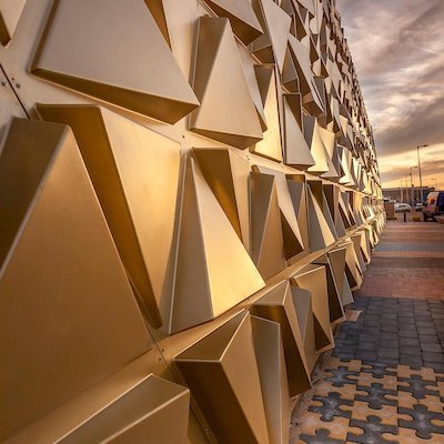Liong Lie architects Gold Souk detail golden facade and paving