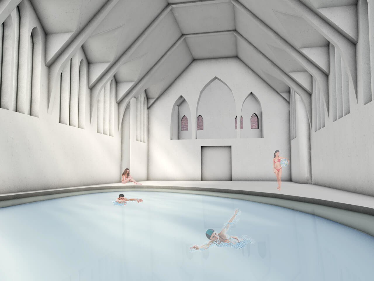 Liong Lie architects Kasteel Gemert interieur kapel met zwembad